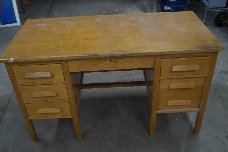 Vintage Wooden Teachers Desk