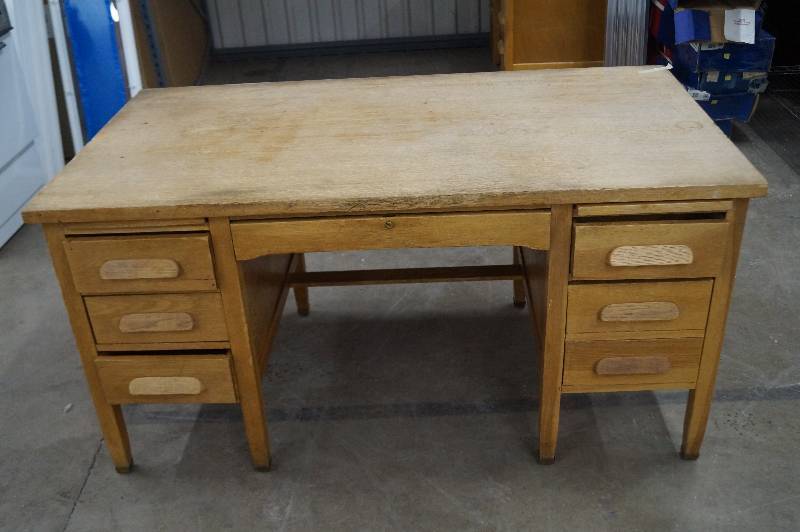 Vintage Wooden Teachers Desk
