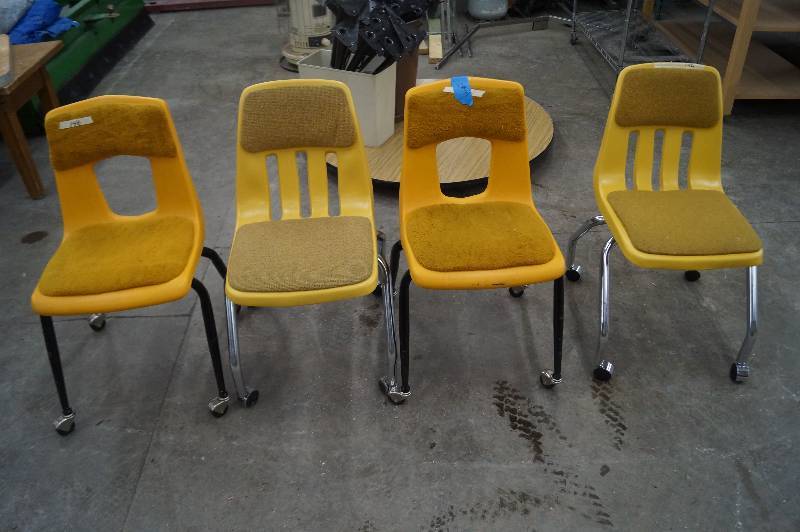 Plastic Chairs on Wheels