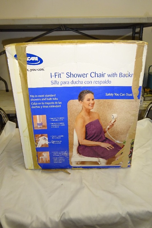 Shower chair with back rest