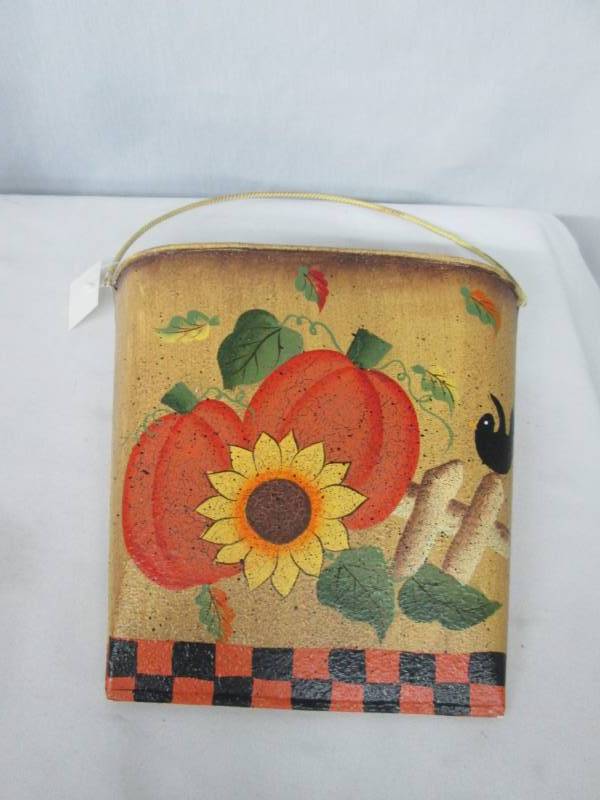 Pumpkin Patch Tin Decoration Basket