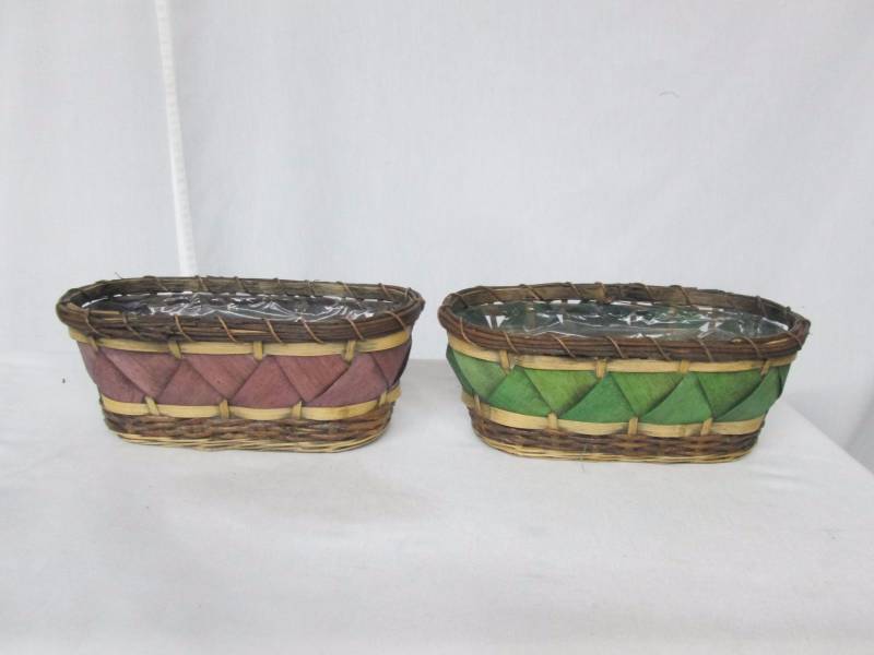 Purple & Green Wood Baskets