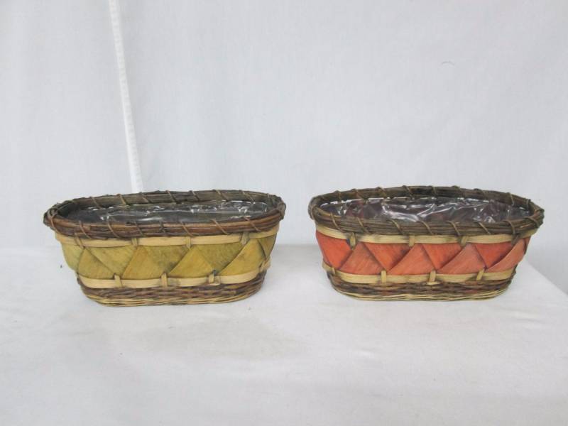 Yellow & Red Wood Baskets