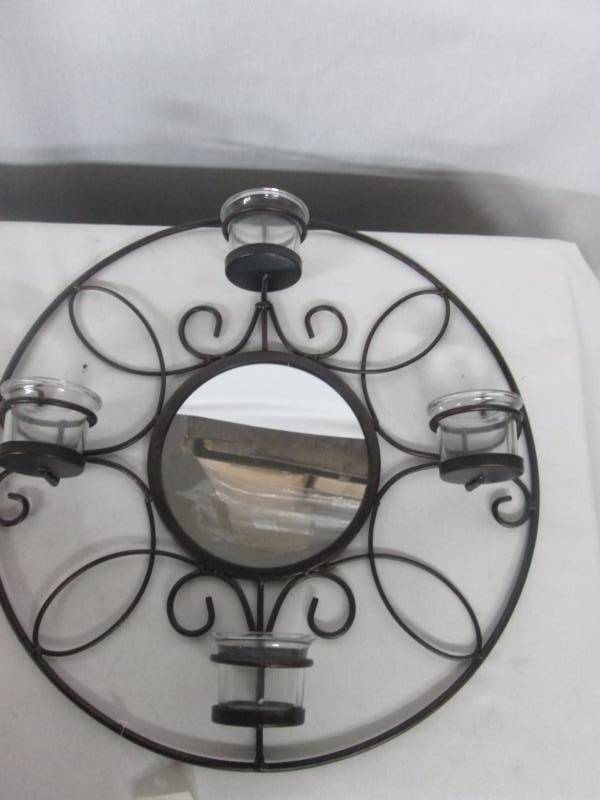Wall Decor w Mirror and Candle Holders