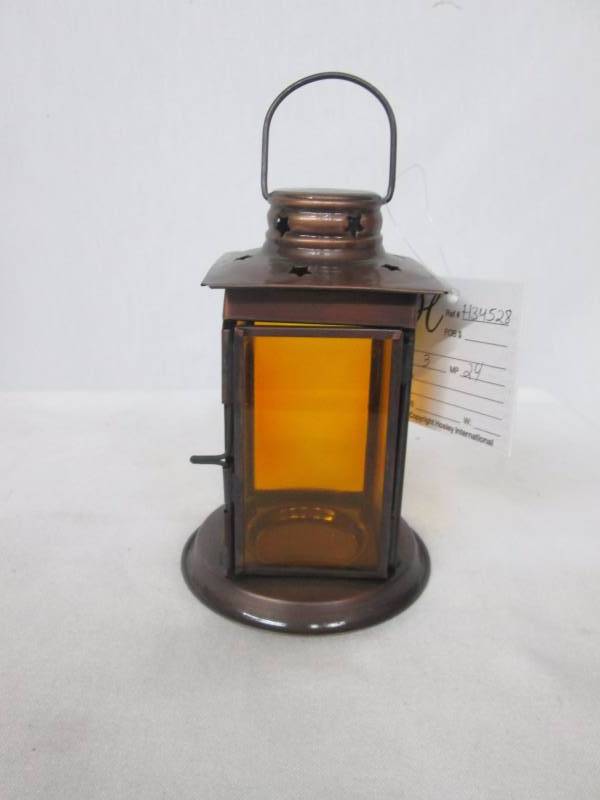 YellowTan & Bronze Candle Holder