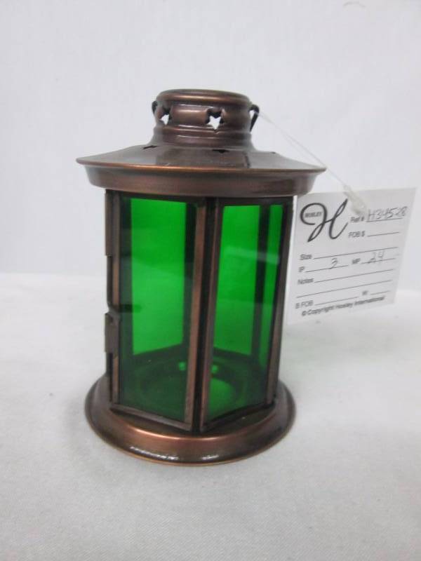 Green & Bronze Candle Holder