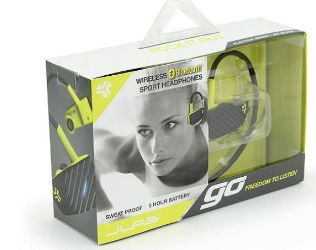 lot 10 image: JLAB GO Bluetooth Sport In-Ear Stereo Headphones Black