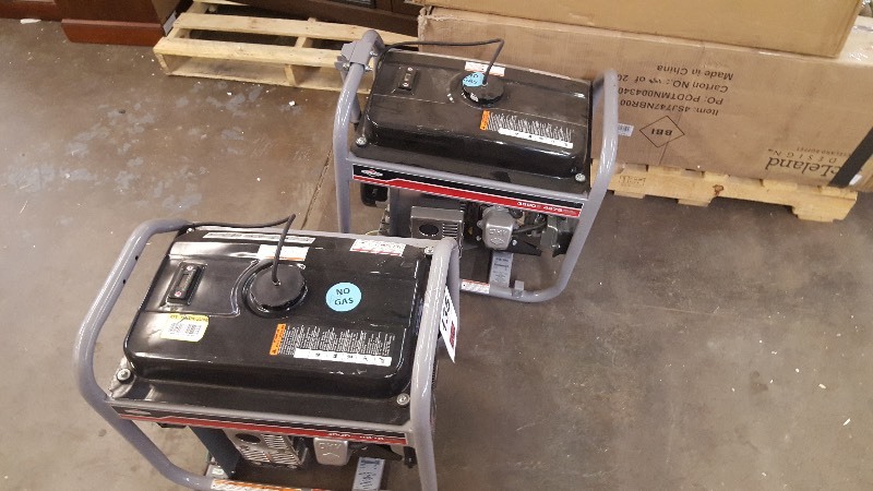 lot 135 image: Lot of 2 (two) Very Lightly Used Repairable Briggs & Stratton 3,500 Watt Gasoline Generators
