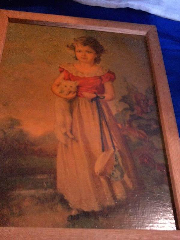 vintage girl and kitten picture
