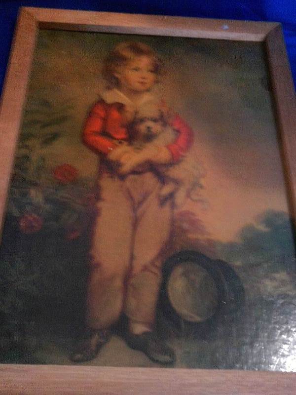 vintage boy and puppy picture