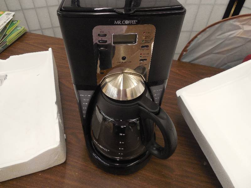 lot 16 image: Mr. Coffee Performance Brew 12-Cup Programmable Coffee Maker BlackBrushed Chrome