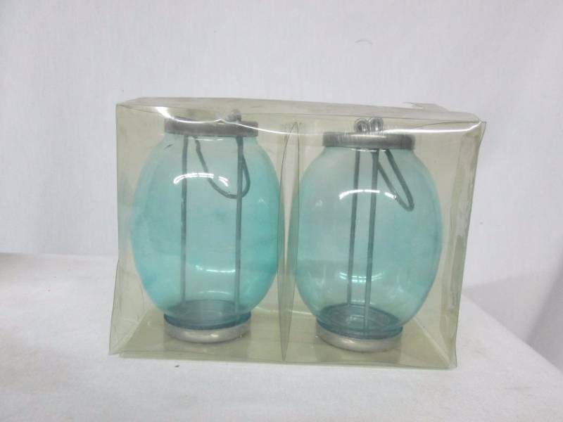 2 - Glass Candle Holders
