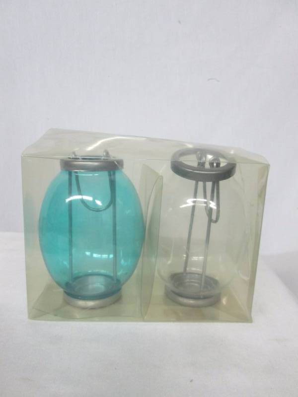 2 - Glass Candle Holders