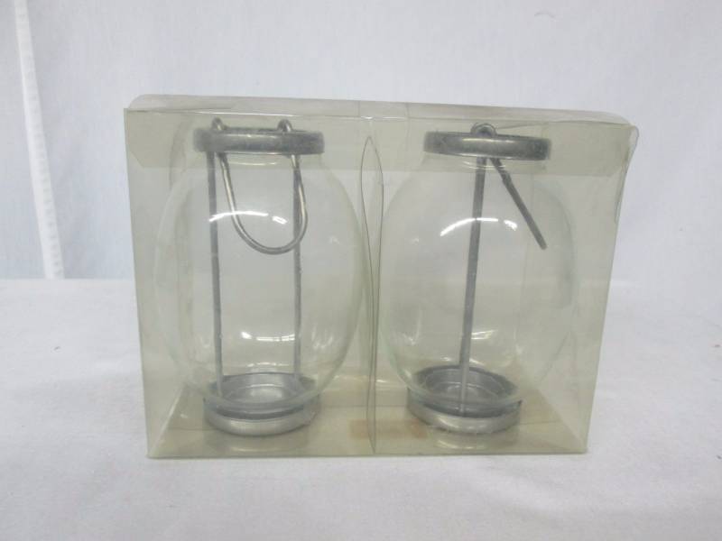 2 - Glass Candle Holders