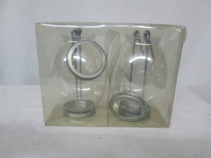 2 - Glass Candle Holders