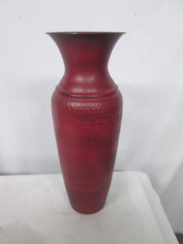 Red Tin Decorative Vase