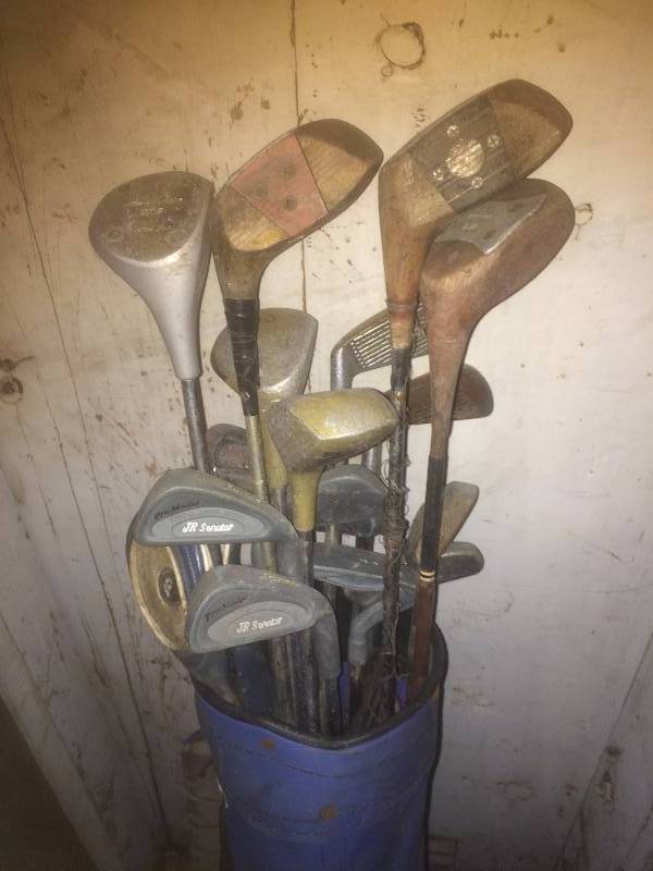 Golf clubs and bag