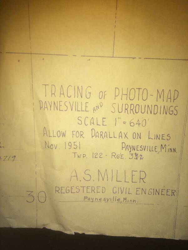 Old 1958 paynesville, mn Map