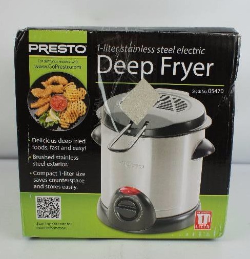 lot 44 image: Presto 05470 Stainless Steel Electric Deep Fryer, Silver