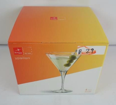 lot 29 image: Bormioli Rocco Party Martini Glasses, Set of 4