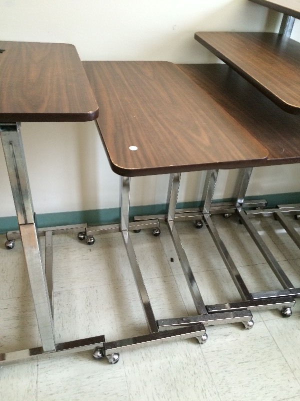 Rolling adjustable table