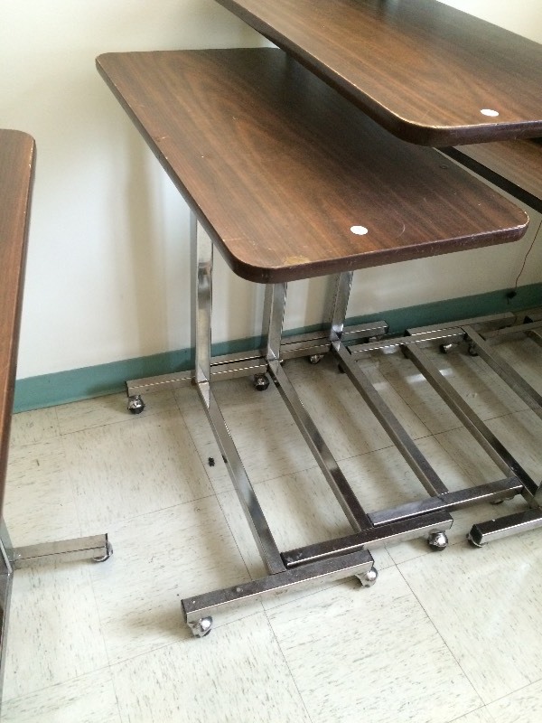 Rolling adjustable table