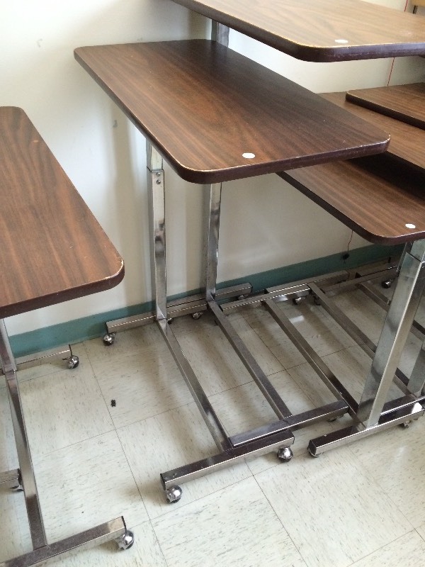 Rolling adjustable table
