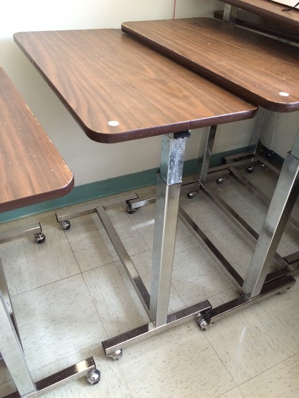 Rolling adjustable table