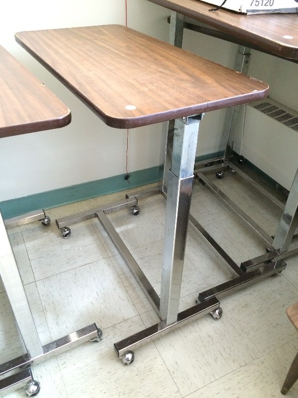 Rolling adjustable table