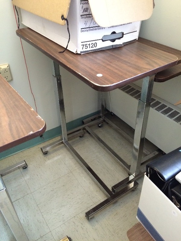 Rolling adjustable table