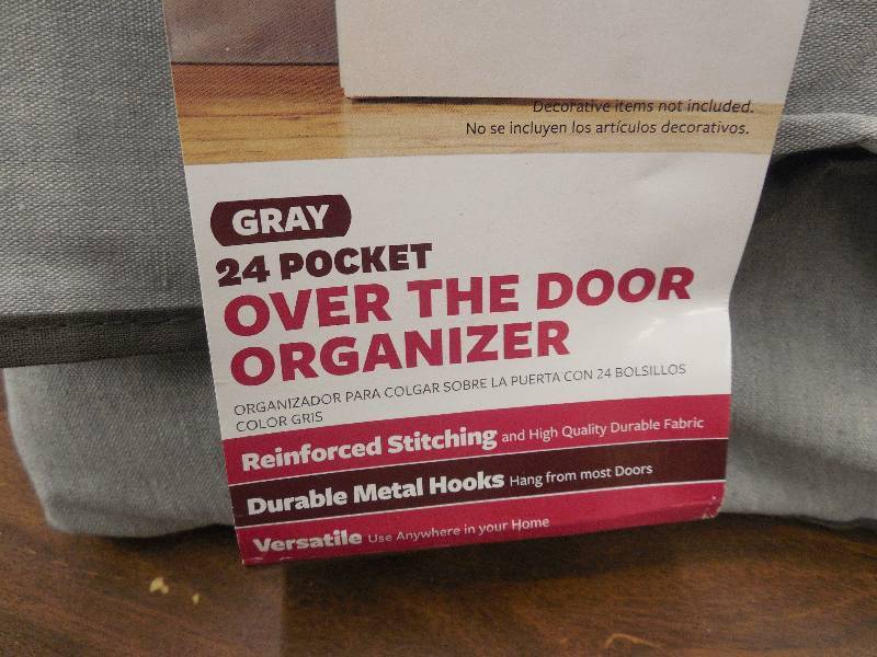 Better Homes and Gardens 24-Pocket Over-the-Door Organizer, Grey