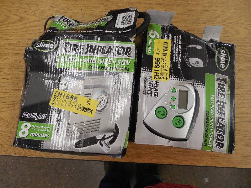 (2) Slime COMP03 12-Volt Tire Inflator with Gauge and Light