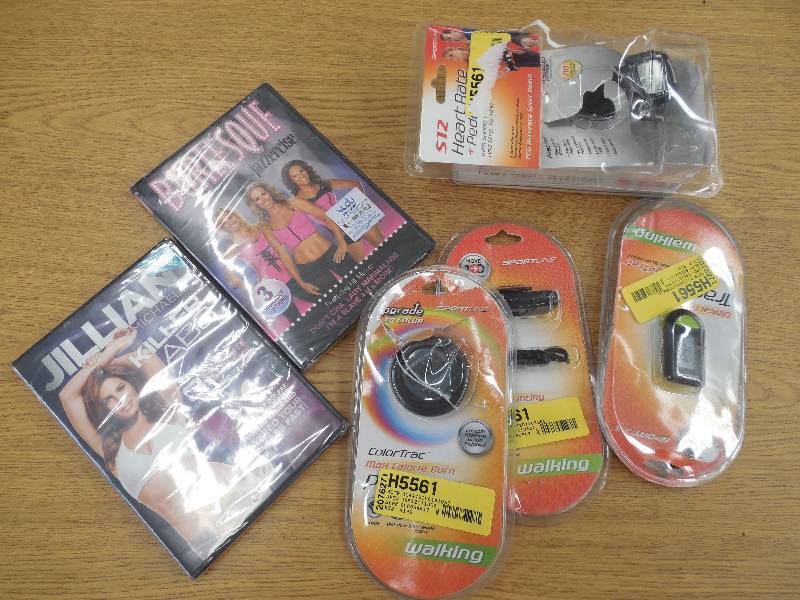 Workout Dvds & pedometer lot