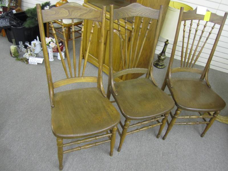 3 vintage wood chairs...