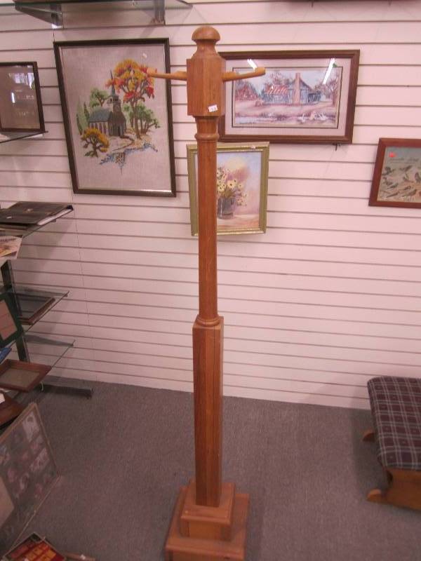 Wood coat rack...
