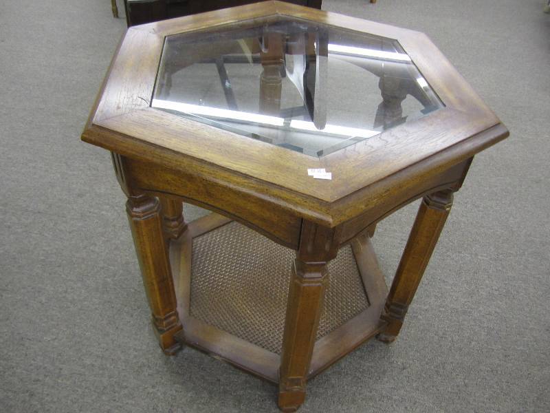 Glass top end table...