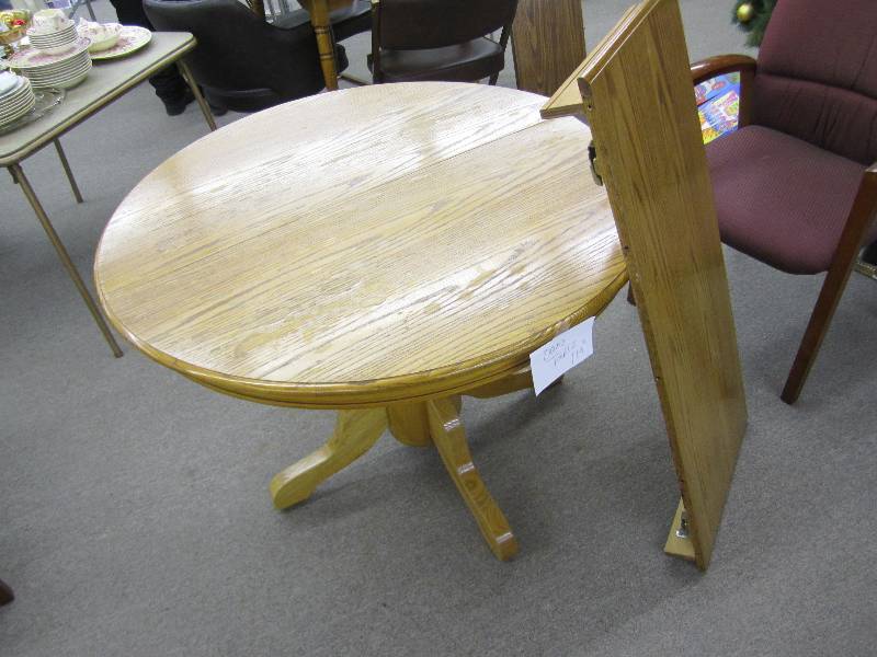 Oak table, top has some damage spot...