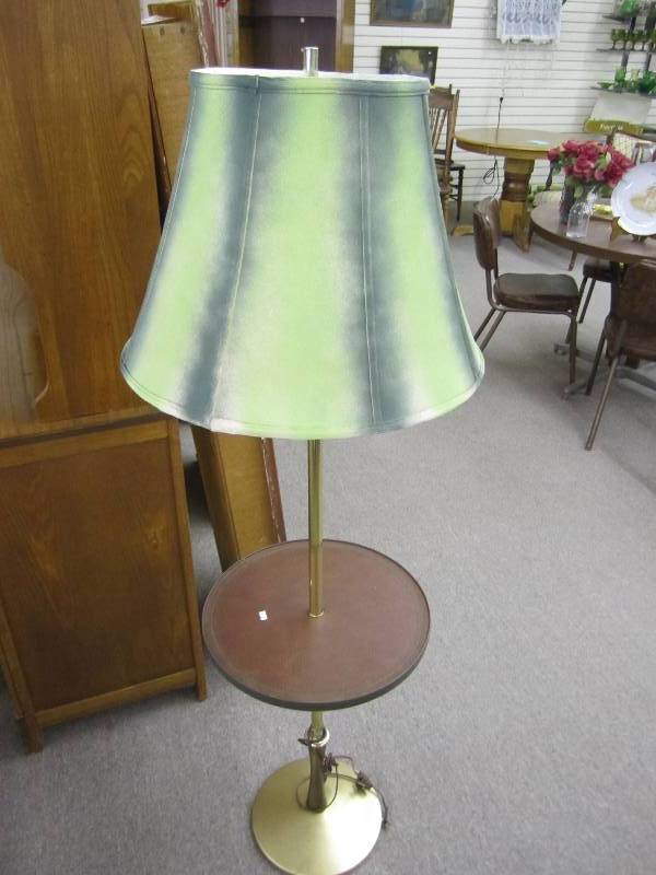 Vintage lamp with cloth shade...