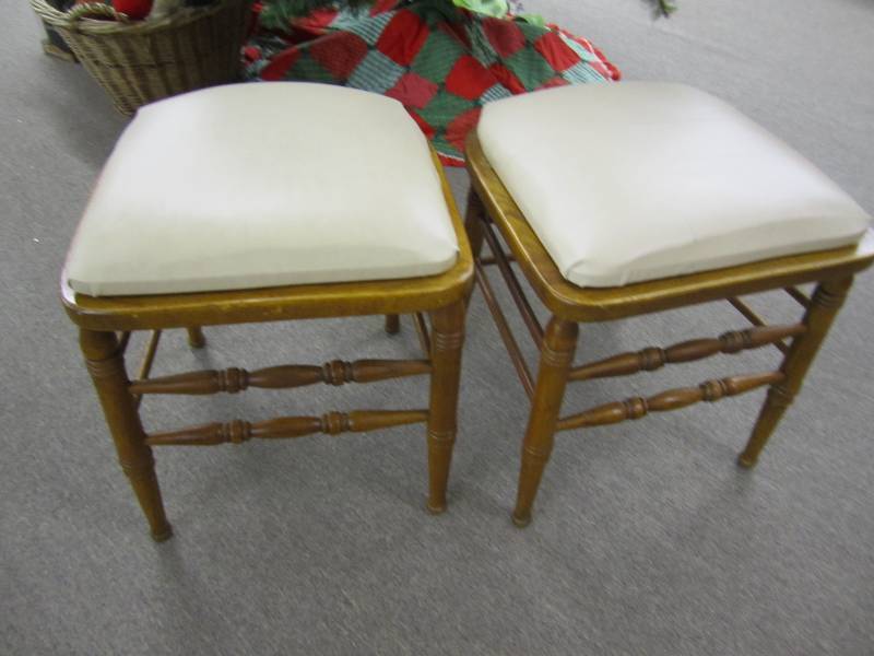 2 vinyl topped stools...