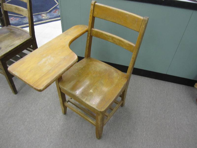 Wood school desk chair...