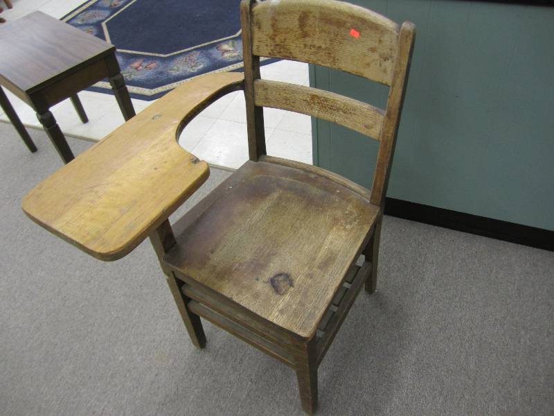 Wood school desk chair...