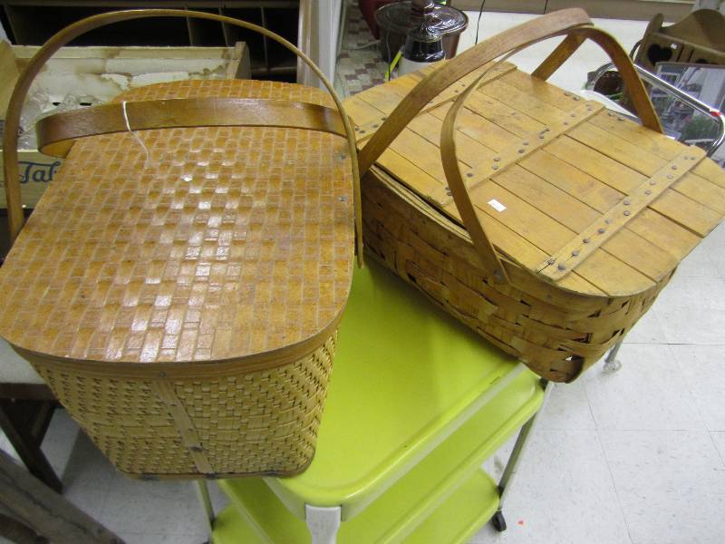2 wicker picnic baskets...