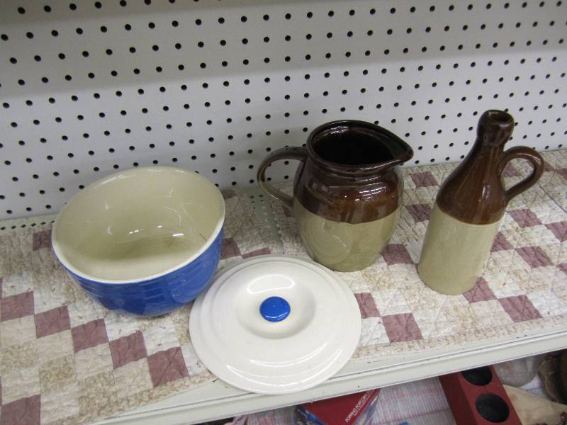 Pitcher, bottle and bowl...