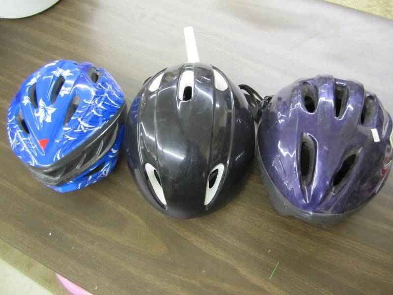 3 bike helmets...