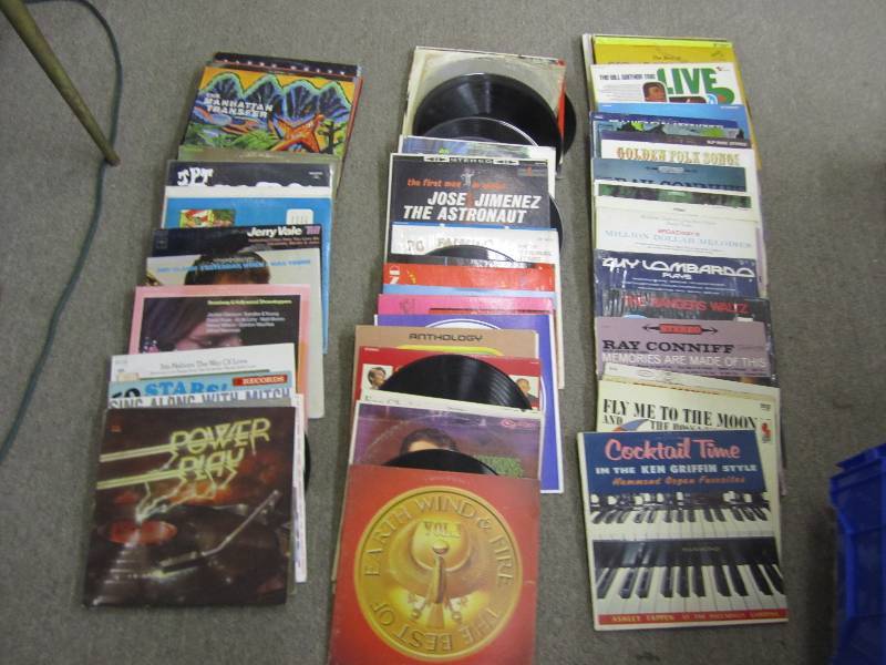 Lot of vinyl record albums...