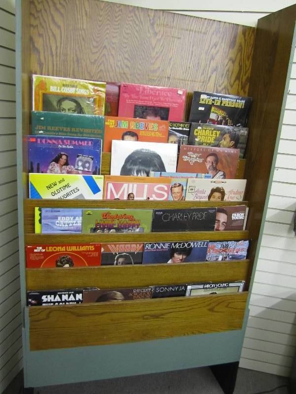 record display with records, 44 wi...