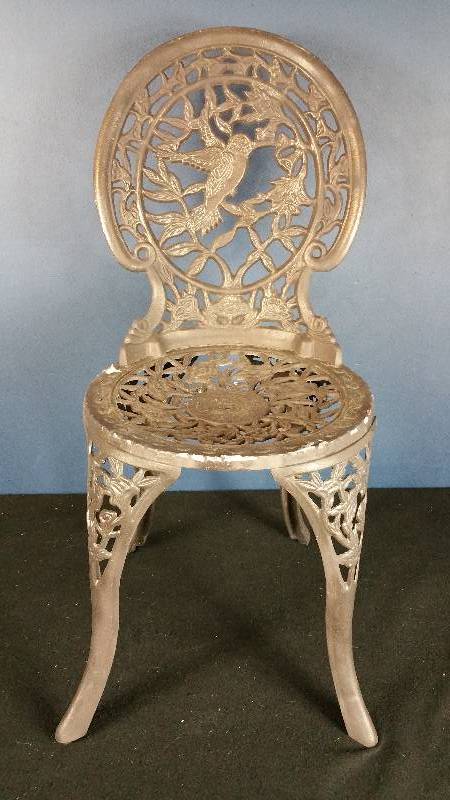 lot 138 image: Ornate Aluminum Chair
