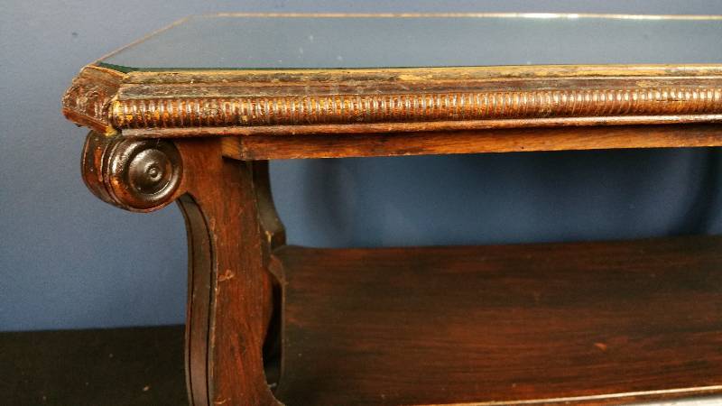 lot 12 image: Glass Topped Coffee Table