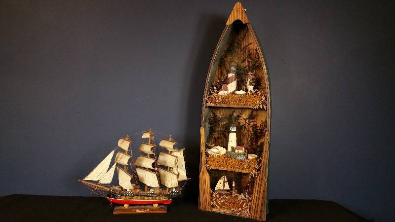 lot 141 image: Nautical Dcor - Ship & Canoe Art