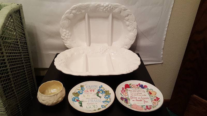 lot 74 image: Belleek Dish, Large Ceriarte Platters, More